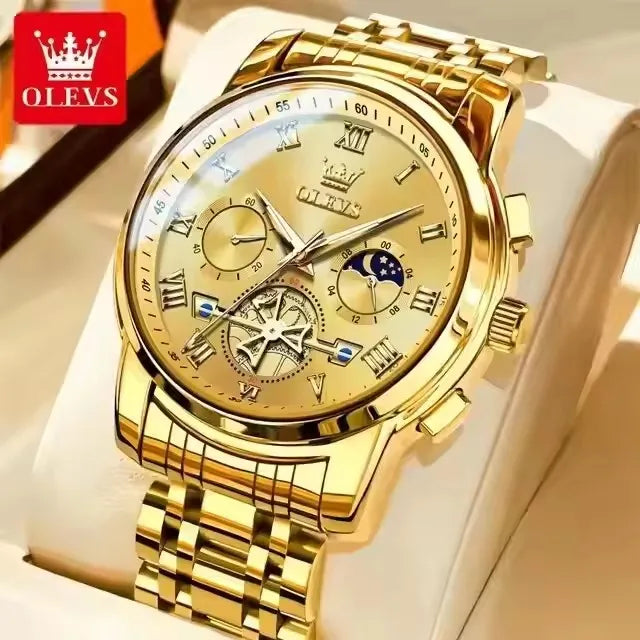 OLEVS 2859 Top Band Men's Watches Classic Roman Scale Dial Luxury Wrist Watch for Men Hot Quartz Waterproof Luminous Male