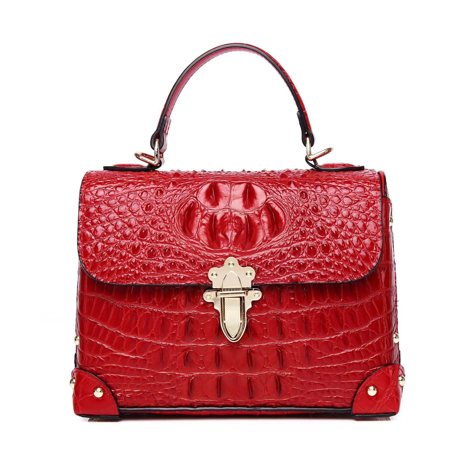 New Superior Cowhide Genuine Leather Women Handbags Embossed Crocodile pattern Fashion Luxury Leather tote Bag for women