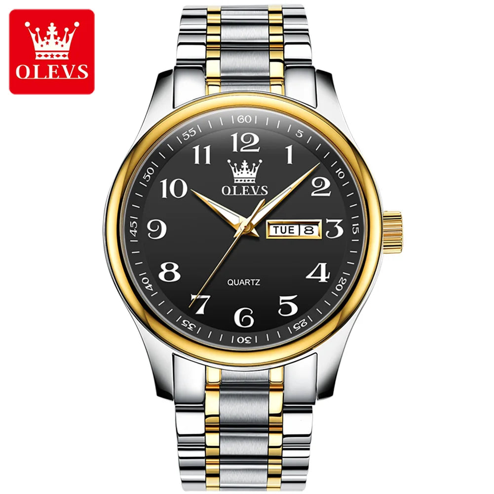New Olevs 5567 Luxury Fashion Men's Watches Lover's Business and Simple Couple Relojes Watches Women Quartz Watch for Men Ladies