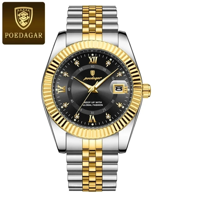 POEDAGAR 910 New Luxury Sport Wrist Watch for Man Waterproof Luminous Date Men Watch Quartz Stainless Steel Men's Watches Reloj