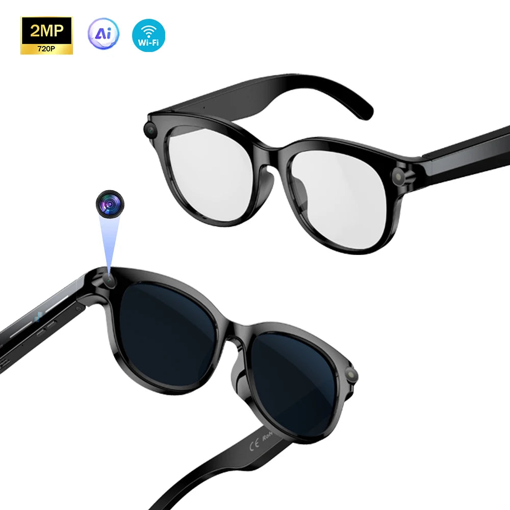 2025 AI Smart Glasses M89 Intelligent Real Time Translation Music Playback BT Calling Wifi High Pixel Camera Sunglasses