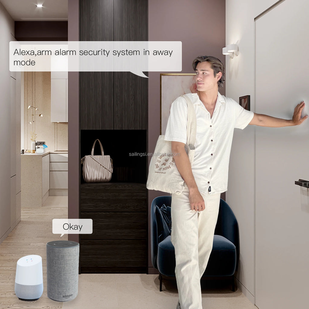 SLS WiFi Alarm System Smart Home Security Kit with PIR Motion Sensor Door Window Contact Sensor Doorbell and Remote Control