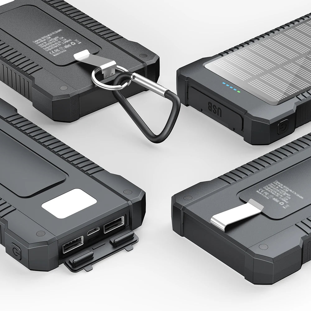 New Product Ideas 2026 Real 8000mAh Portable External Battery Solar Power Bank With LED Flashlight Large Capacity Power Bank