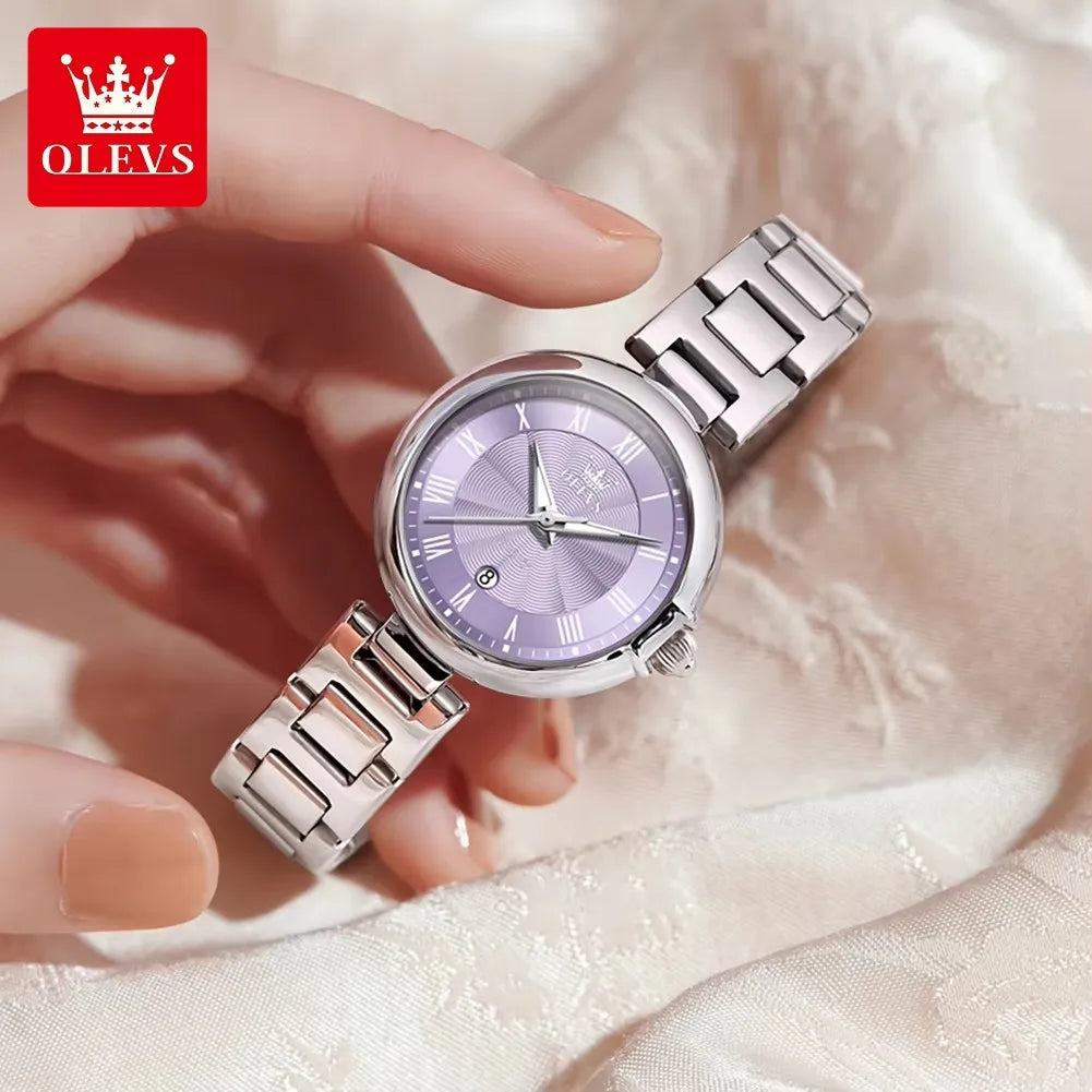 OLEVS 5608 Women's Watches Fashion Light Luxury Original Wristwatch Waterproof Luminous Chronograph Date Quartz Movement Watches