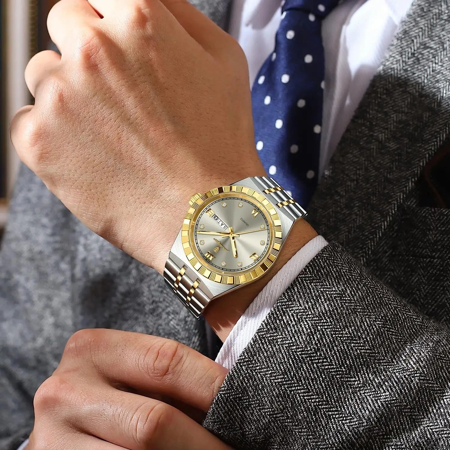 POEDAGAR 872 New Arrival Quartz Date Man Wristwatch Fashion Men Watch Luminous Waterproof Stainless Steel Men's Watches Reloj