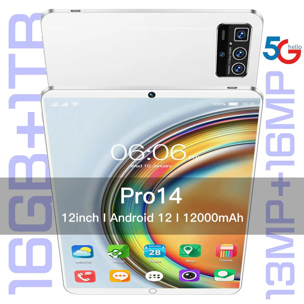 2024 Smart 4G Tablet the Ultimate Device with 16GB RAM 256GB Storage Octa Core MTK Processor Educational Use for Office Leisure