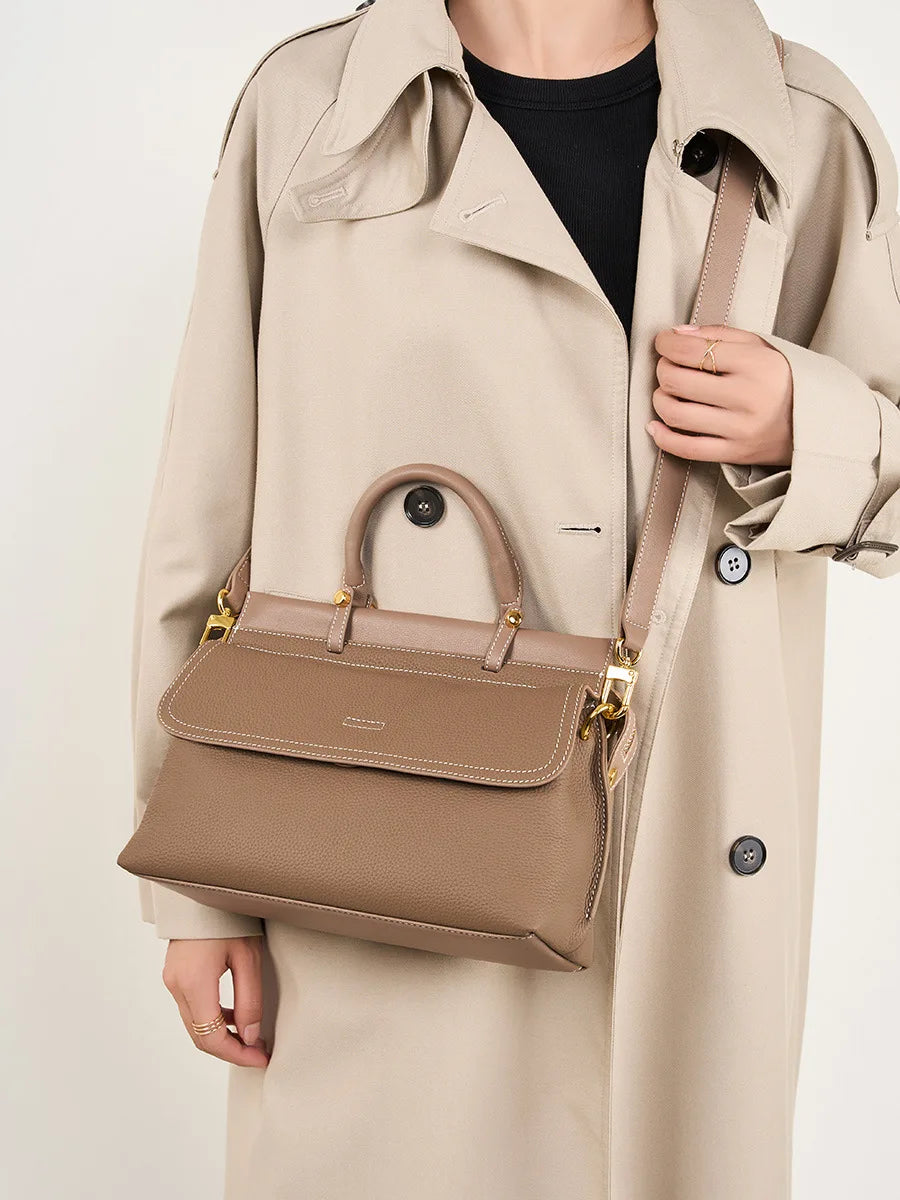 Custom Logo Big Capacity Women Crossbody Bag Women Cowhide Leather Ladies Luxury Shoulder Office Bags Ladies Women Handbags