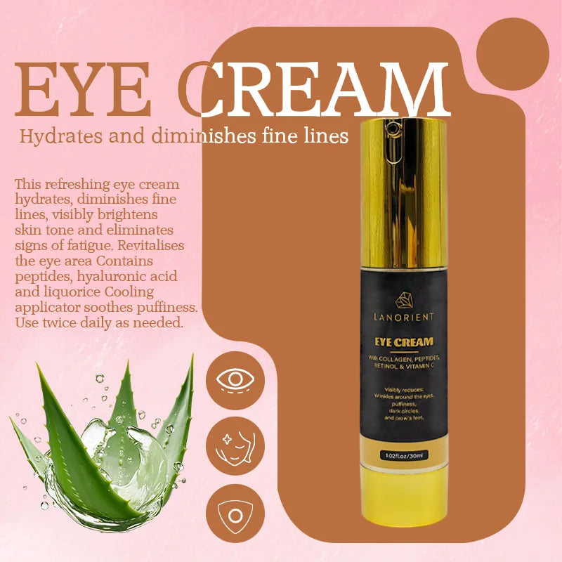 OEM Customized Korean Skin Care Cosmetics to Remove Dark Circles Brightening Niacinamide Eye Cream Retinol Eye Tightening Cream