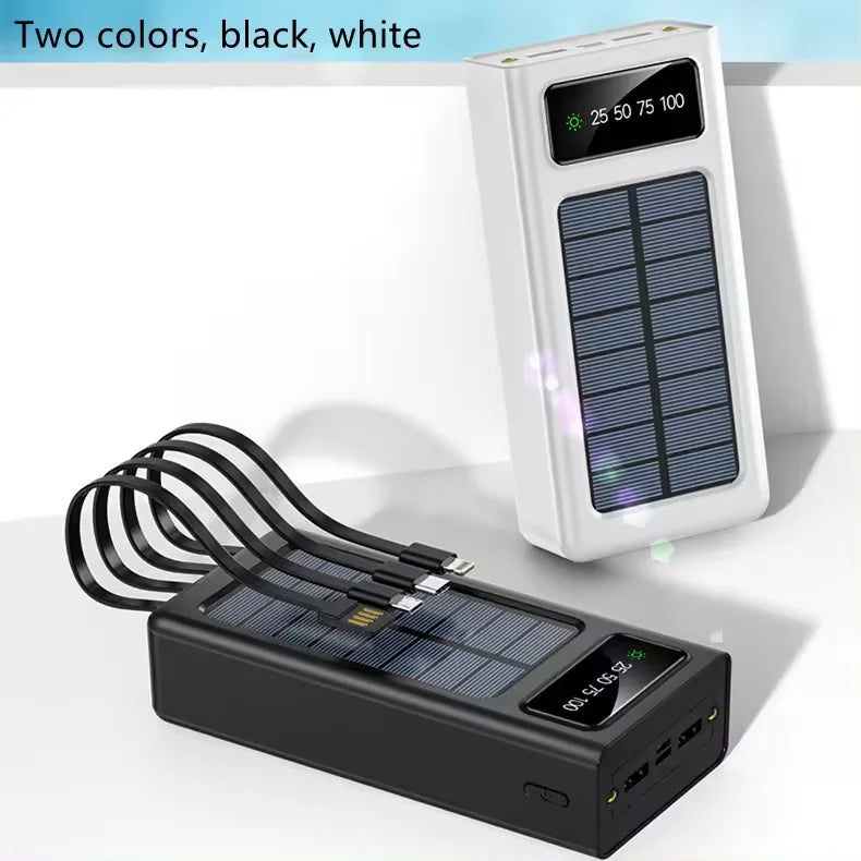 Wholesale Travel Portable With Cable Dual USB Dual Input Port High-capacity 30000mah Solar Power Bank