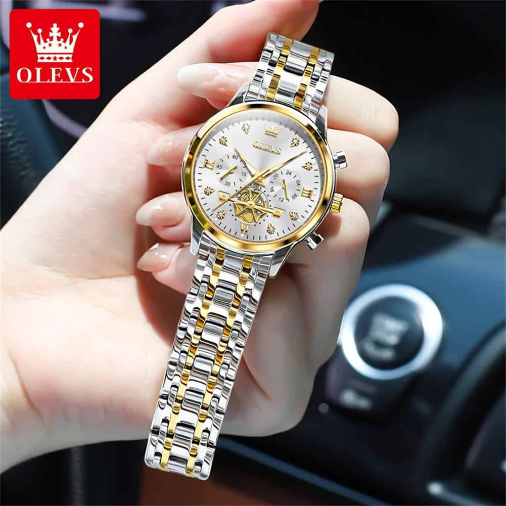 OLEVS 2897 Luxury Women's Watches Top Brand Quartz Watch Sport Date Chronograph Waterproof Multifunction Watch