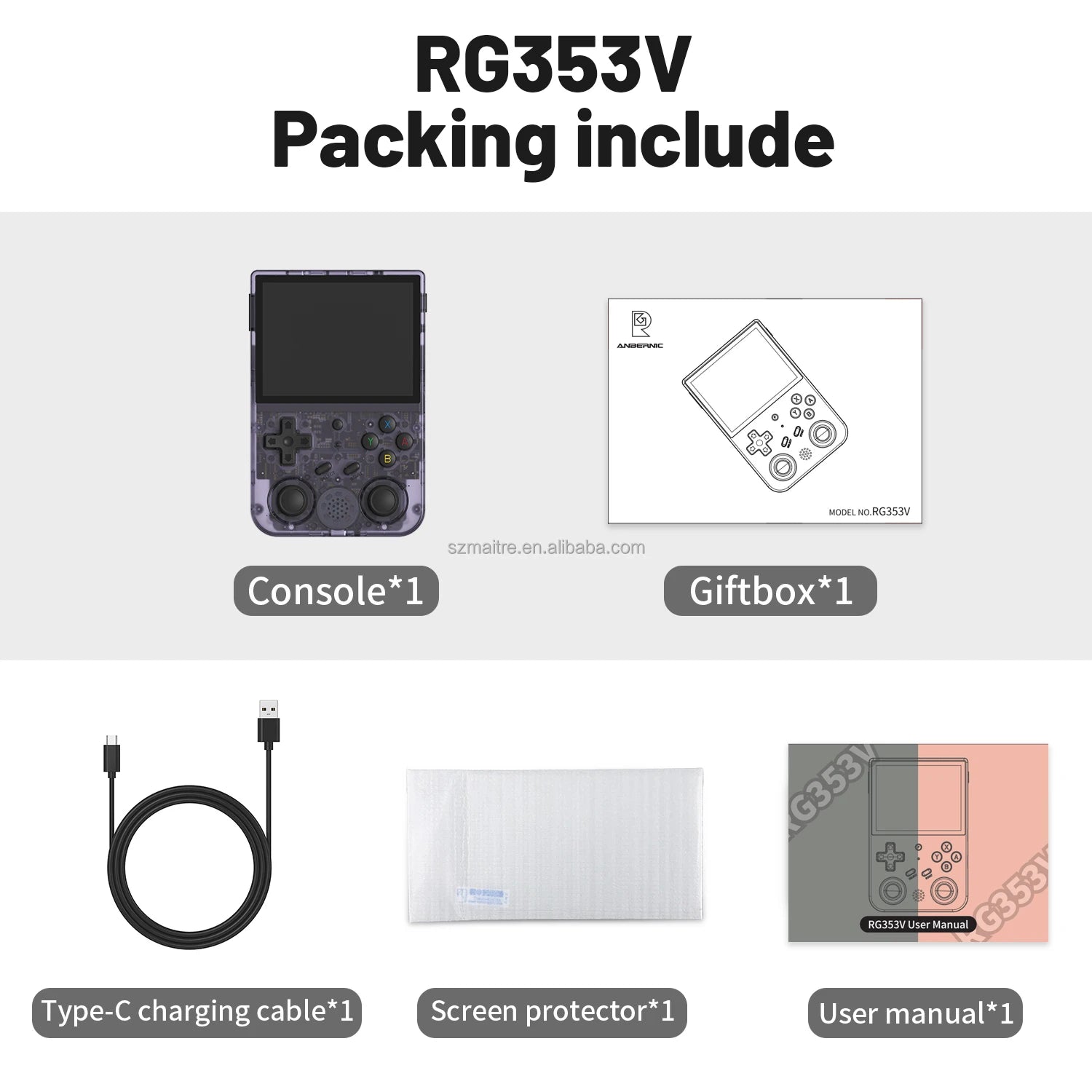 RG353V RG353VS for 5G WiFi Handheld Game Console RK3566 3.5" Retro Gaming Player with 10000 Games & 3500mAh Battery