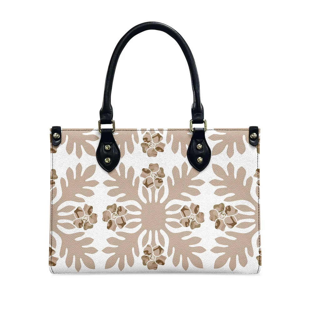 Black and White Tribal Polynesian Printed Bags Women Handbags Ladies Luxury Women Shoulder Bags High Quality Pu Leather Handbag