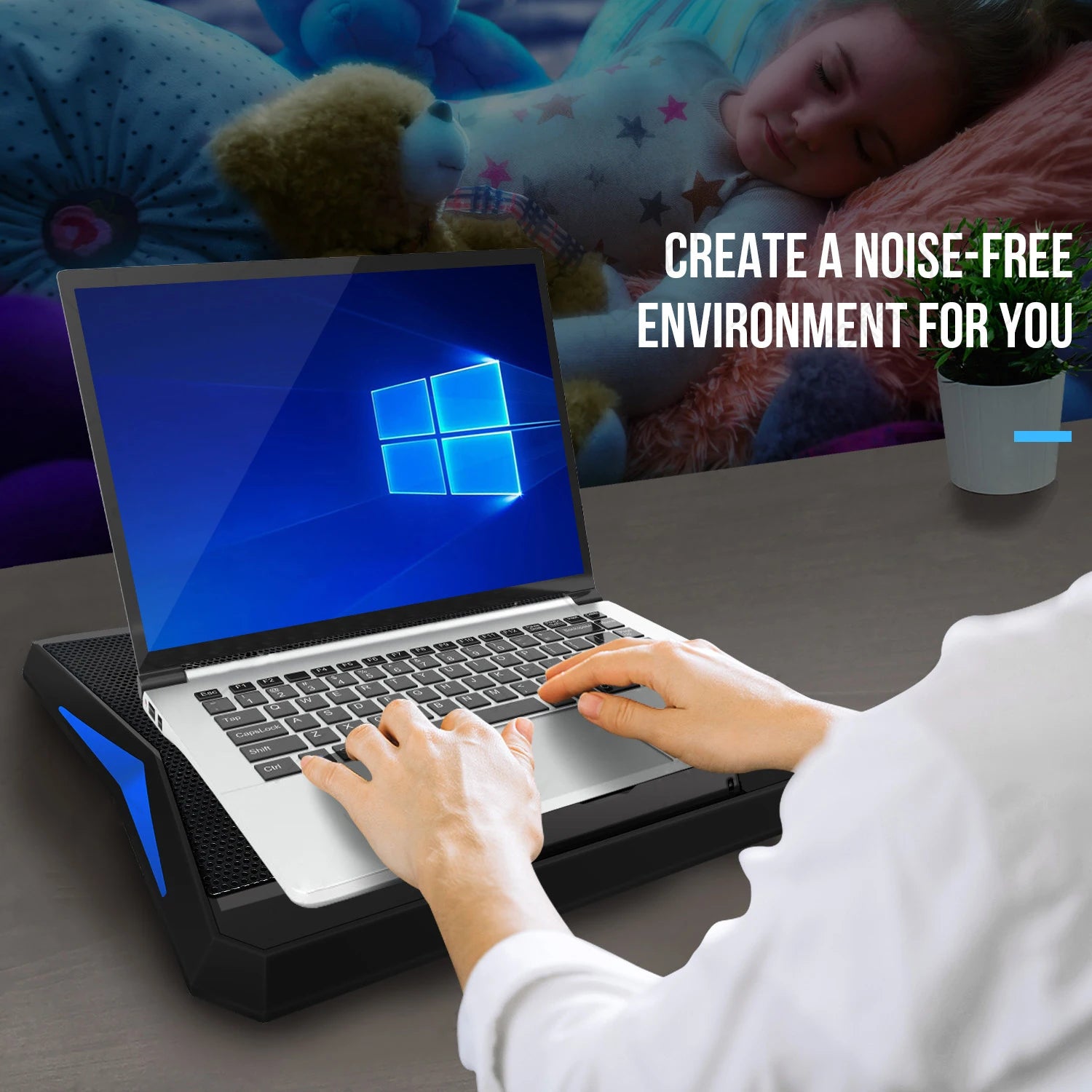 Factory Direct Stock Plastic Six Fans Laptop Cooling Pad Mute Speed Adjustable Height 17'' Inch Laptop Cooler