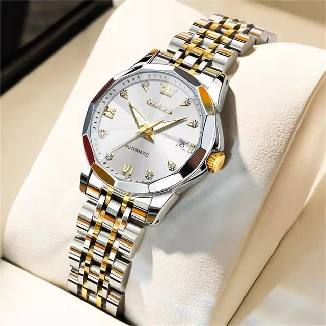 OLEVS 9982 Women Mechanical Automatic Wristwatches Waterproof Luminous Hands Women's Watches for Ladies Girls Montre Femme Reloj