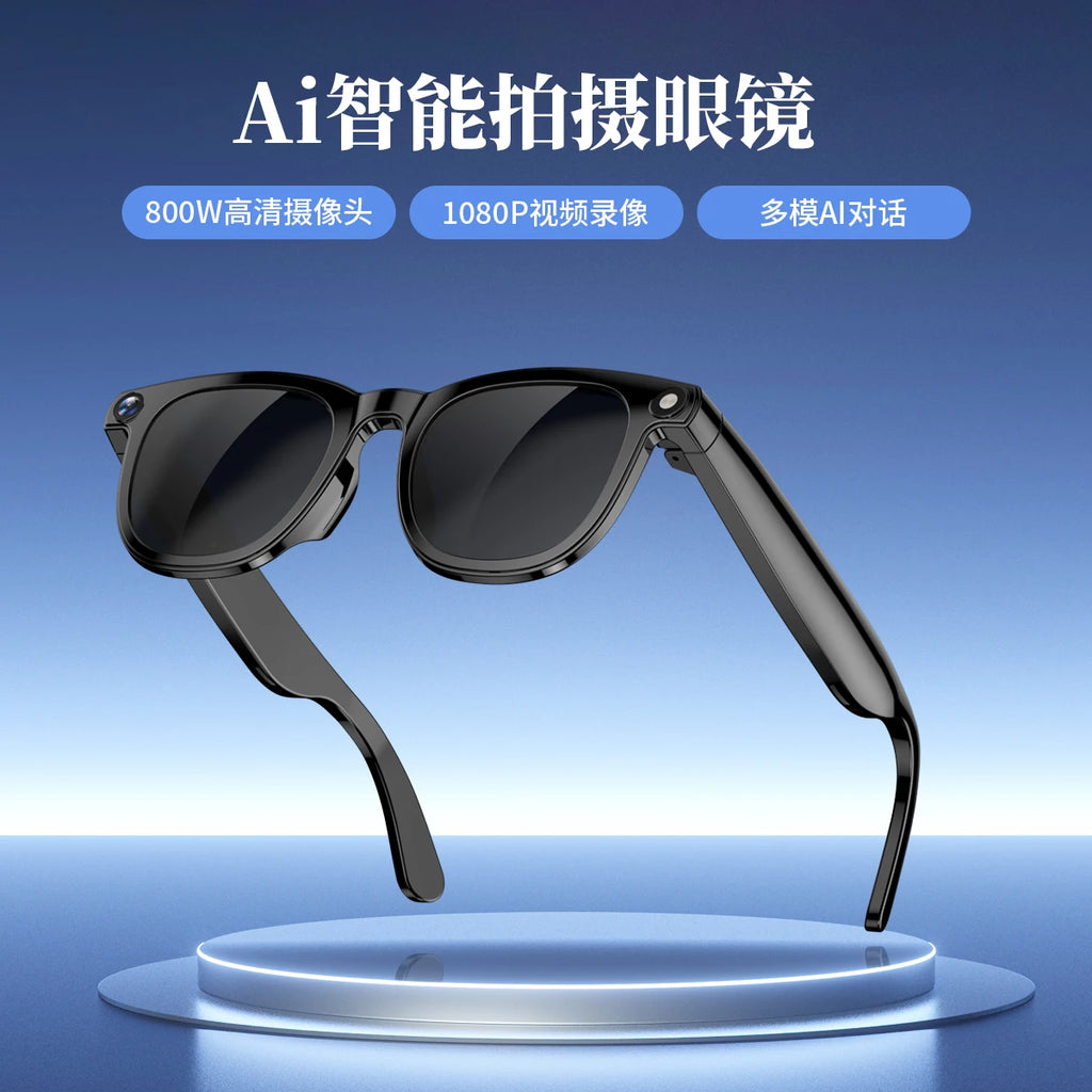 CY-01 8MP Camera Smart Glasses Audio AI Translator and Video Recording Function Wearable Headset WIFI Connectivity Sunglasses