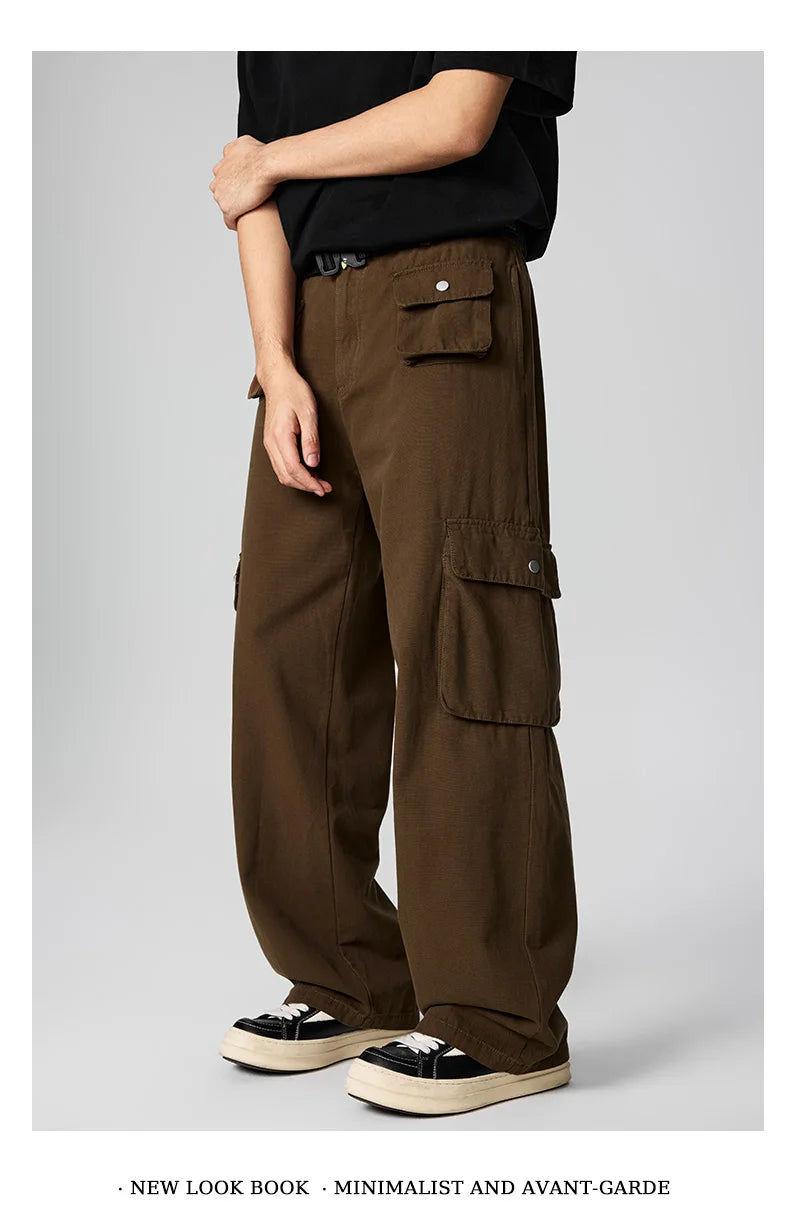 Vintage Multi-pocket Designer Casual Pants Men's Fashion with Cotton Comfortable  Pants HIgh Quality Fashion Men Jeans