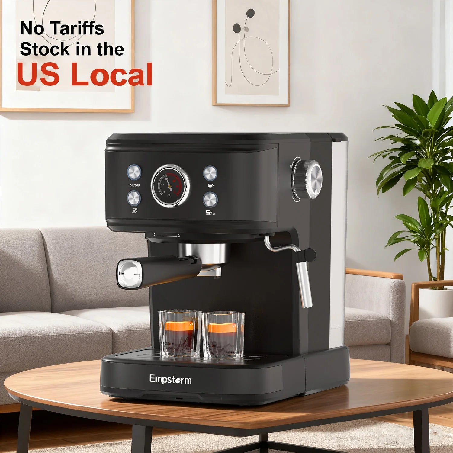For 04E High Quality Aluminum Semi-Automatic Coffee Machine with 20 Bars Pressure 1100W for Espresso Cappuccino & Latte