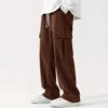 New European and American High Street Fashionable Overalls Men's Corduroy Loose Wide Leg Straight All-Matching Casual Pants