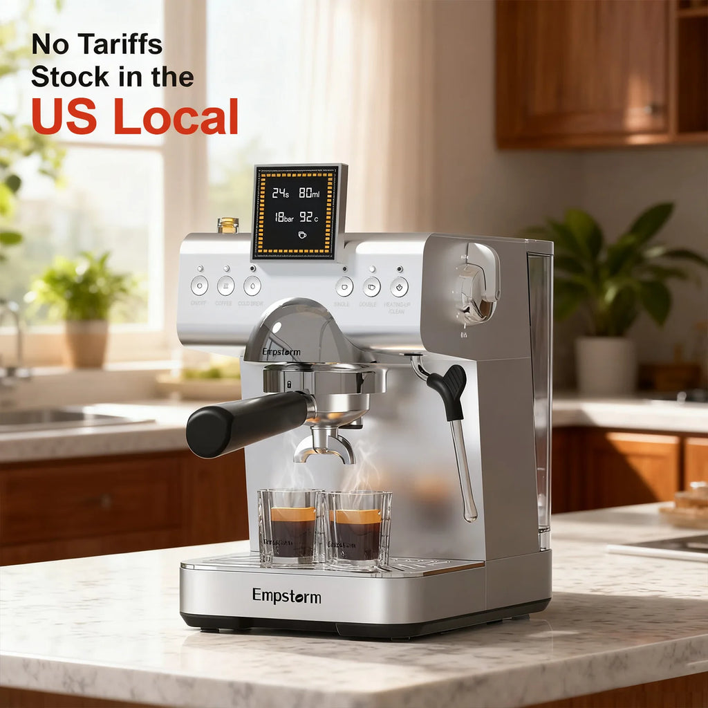For High Quality Aluminum Semi Automatic Coffee Machine Electric Espresso Maker Cold Brew Coffee Household Use Stock US
