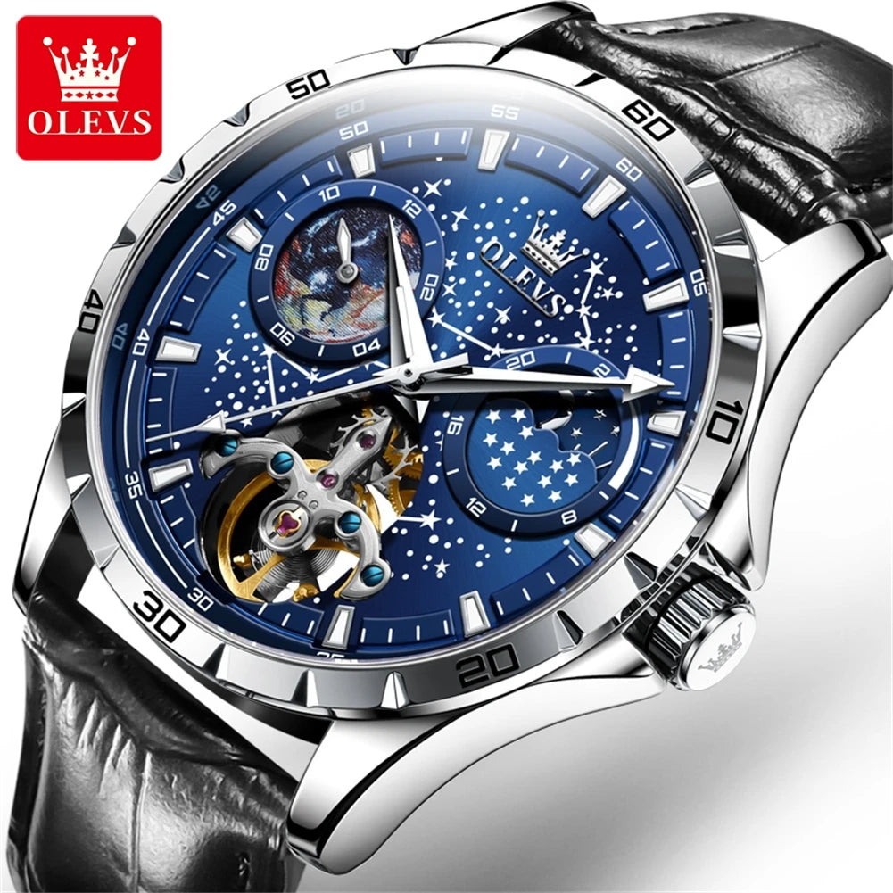 OLEVS 6689 Original Brand Men's Watches Waterproof Multifunctional Luminous Fully Automatic Mechanical Watch