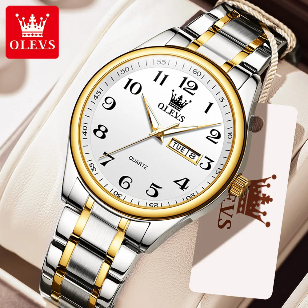 New Olevs 5567 Luxury Fashion Men's Watches Lover's Business and Simple Couple Relojes Watches Women Quartz SmartWatch
