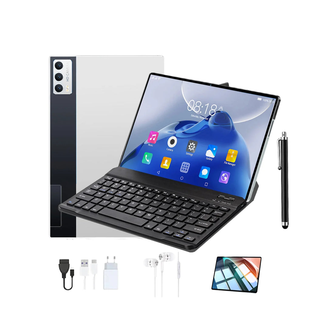 Business Tablet Gal Axy Tab Tablet with Sim Card S24 Tablet with Sim Card 16+256G 8Core Give Keyboard Mouse with Leather case