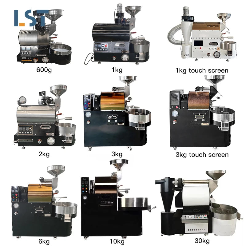 1kg Stainless Steel Fully Automatic Coffee Roaster Machine Temperature Control Small Gas/Electric Powered Household Use 220V