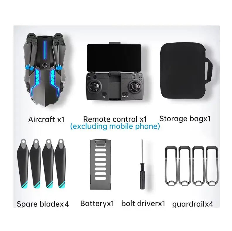 New X6 Pro Beginner Drones 4K HD Camera WiFi FPV Avoidance Optical Flow Foldable Plastic with App Control 3D Flip LED Lights