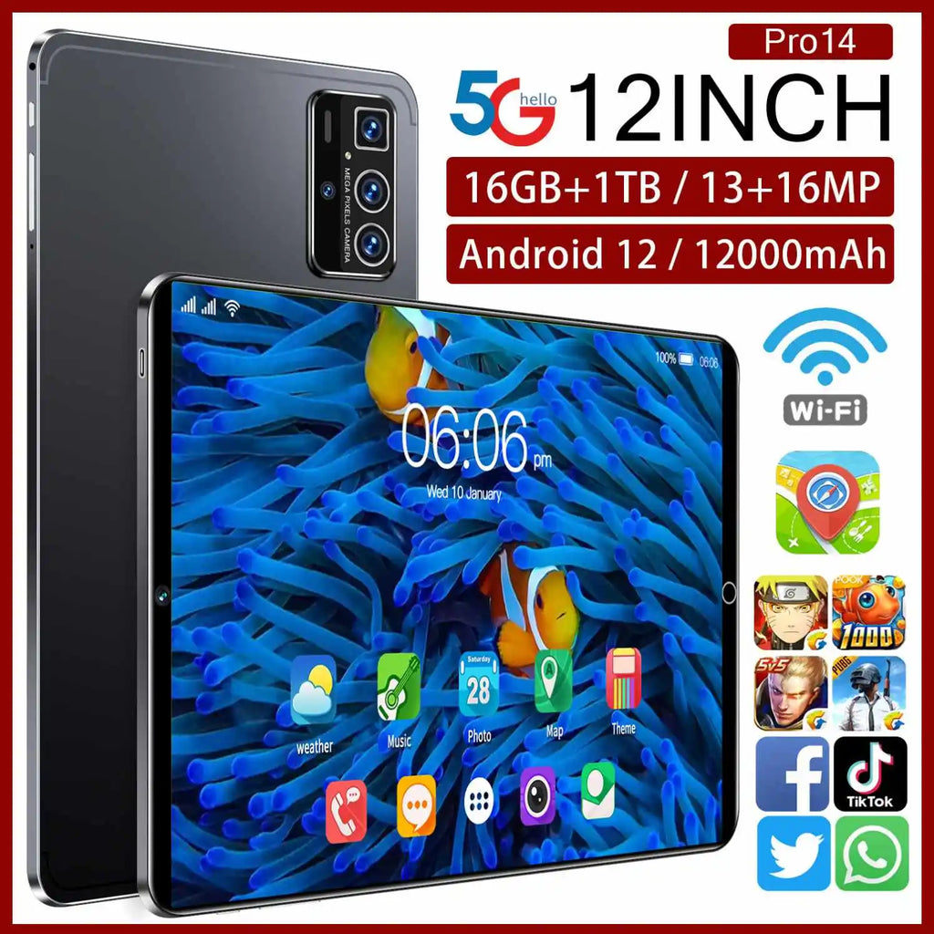 2024 Smart 4G Tablet the Ultimate Device with 16GB RAM 256GB Storage Octa Core MTK Processor Educational Use for Office Leisure