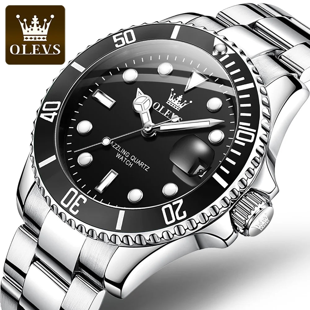 OLEVS 5885 Men's Watches Movement Watch Male Steel Waterproof Business Fashion Date Week Wrist Watch for Men