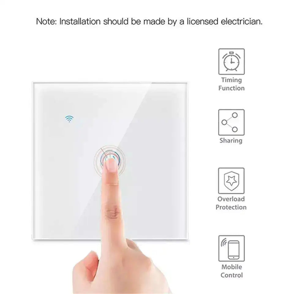 Tuya WIFI Switch Alexa Voice Control EU Standard Smart Switch 1/2/3 Smart Home Universal Type or Live Neutral Type