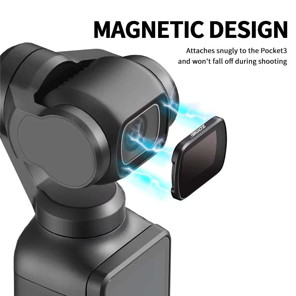 ZOMEI Aluminum Alloy & Tempered Glass Lightweight Magnetic ND2-32 Osmo Pocket 3 Filter