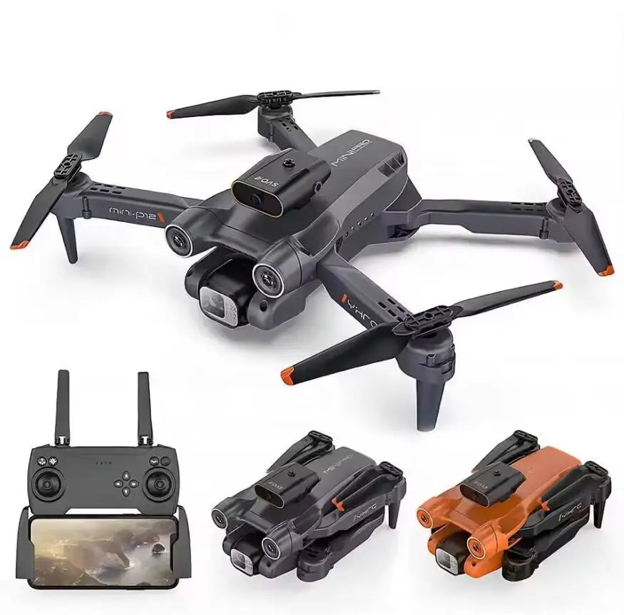 New P12 Mini Drone 4K Dual Camera Wifi FPV Full Obstacle Avoidance Rc Quadcopter Aerial Photography Helicopter Toys Gifts