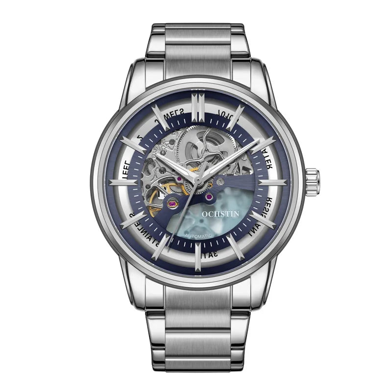 OCHSTIN 7010B Men's Watches Automatic Movement Mechanical Outdoor Waterproof Hollow Out Dial Luminous Hands Wristwatch for Male