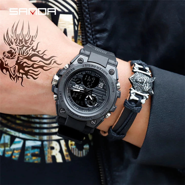 SANDA 739 Sports Men's Watches Top Brand Luxury Sport Quartz Watch Men Waterproof Male Clock Relogio Masculino 2020