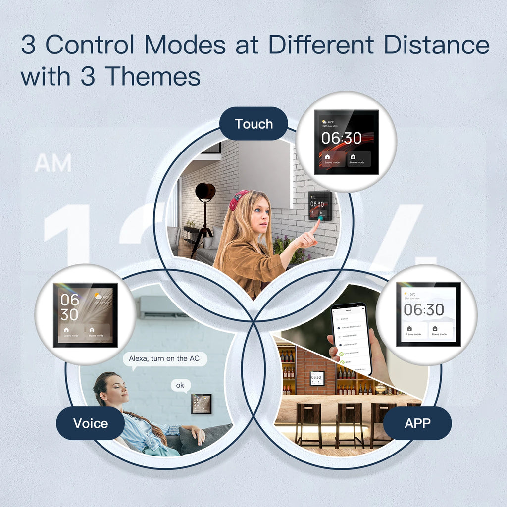 Tuya in Wall Voice Control Switch Panel Smart Home Controller with Zigbee Hub Gateway 4 Inch Touch Screen with Built-in Alexa