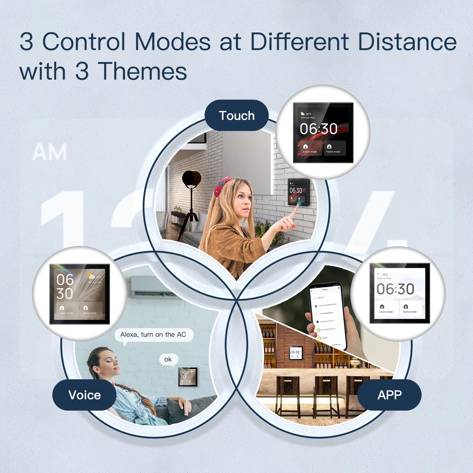 Tuya in Wall Voice Control Switch Panel Smart Home Controller with Zigbee Hub Gateway 4 Inch Touch Screen with Built-in Alexa