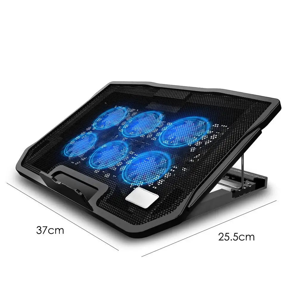 2 USB Ports Six Cooling Fans Laptop Cooler Pad Notebook Stand for 14/15.6Inch Laptop Fan
