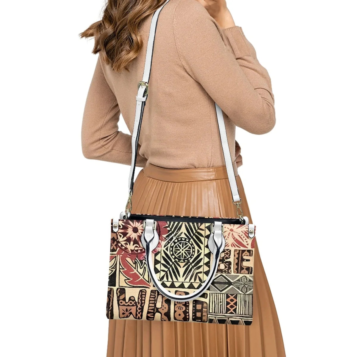 Customize Women's Handbag Leather Bags Women Handbags Ladies Wholesale Custom Polynesia Hawaiian Style Handbags for Women Luxury