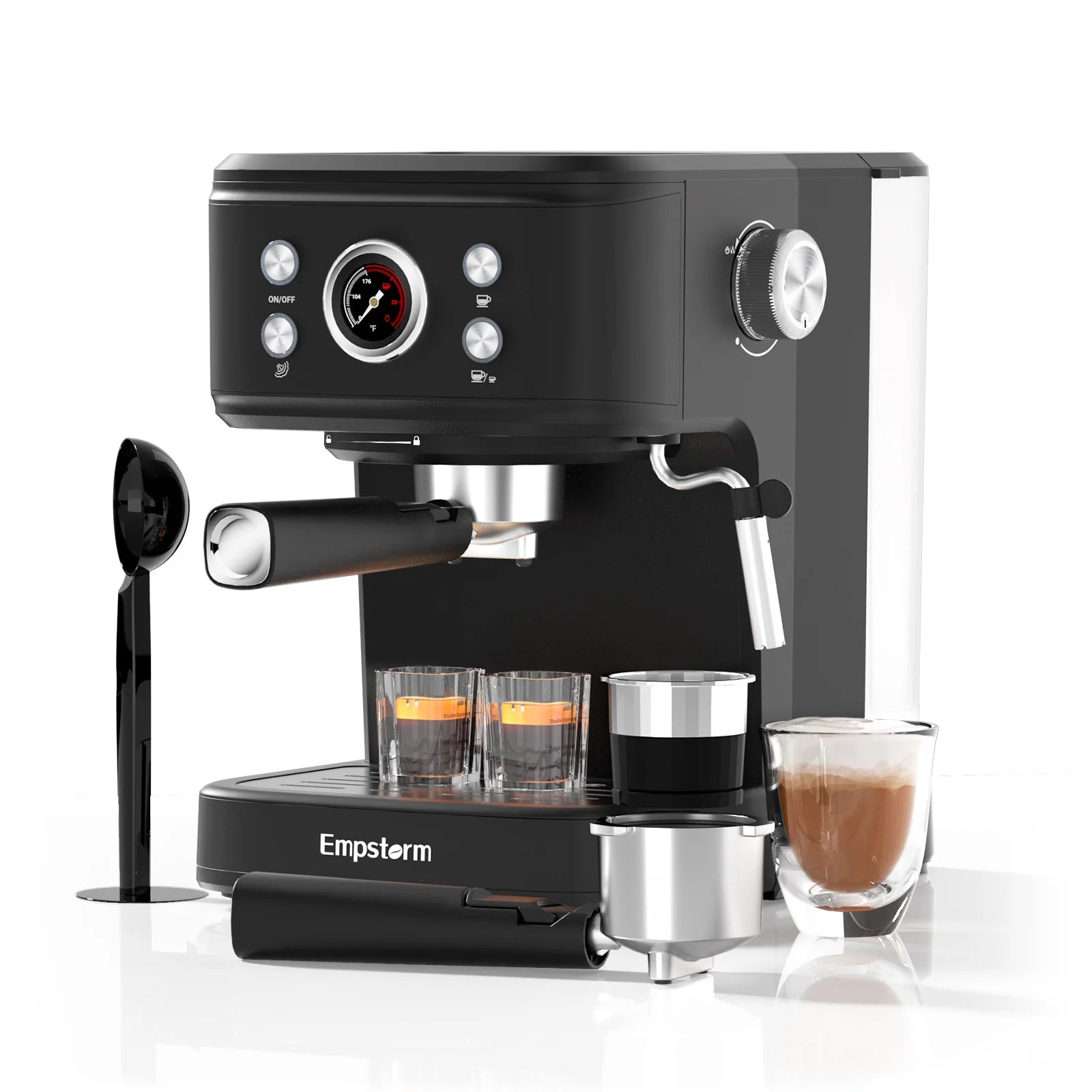 US Stock Barista 20bar Espresso Machine 3-in-1 Function Semi-Automatic Coffee Brewer Black Barista Machine for Families 04E