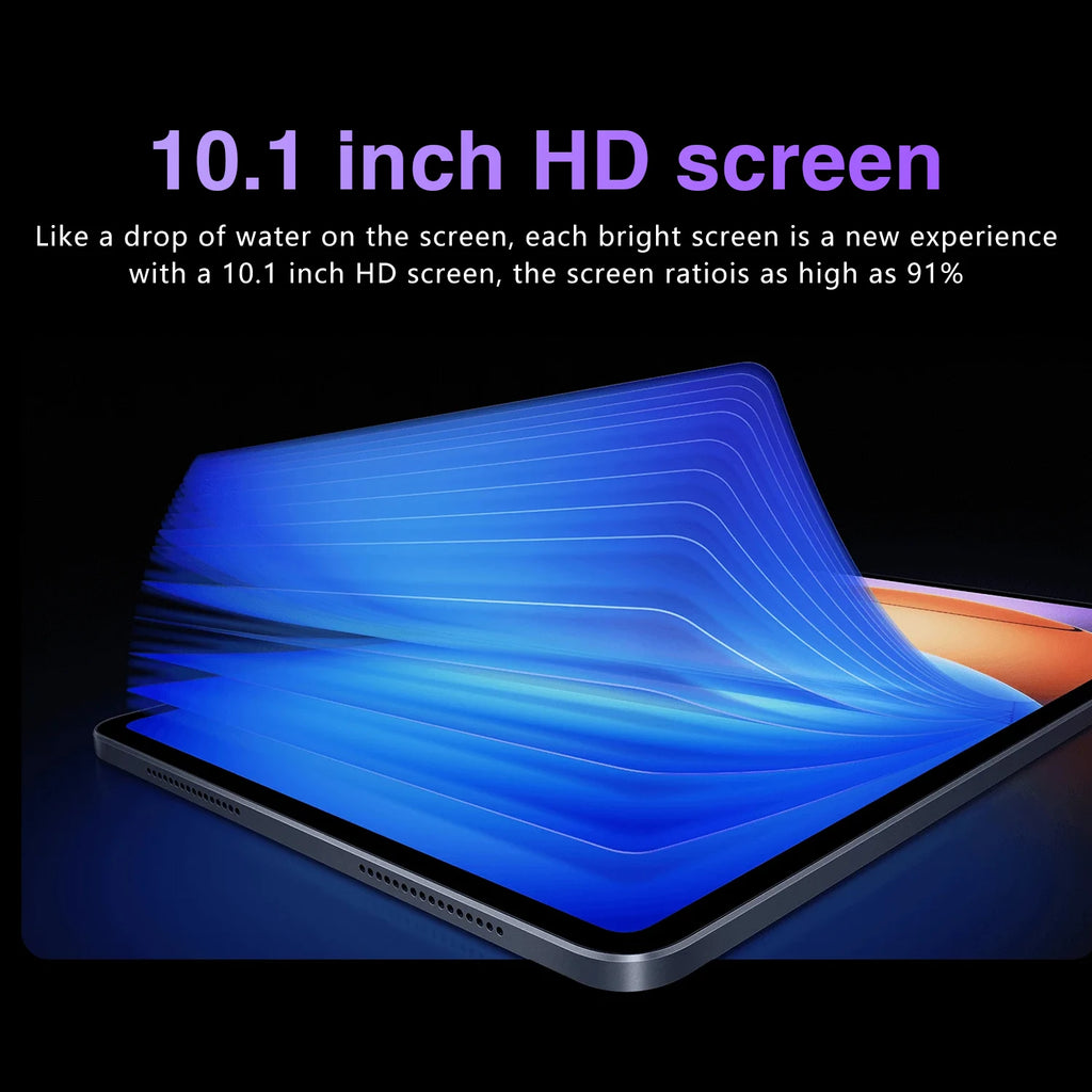 Pad6S 10.1-Inch Quad Core Android Tablet PC with 4G Network 12GB Memory Capacitive Front Phone HD Display Resolution