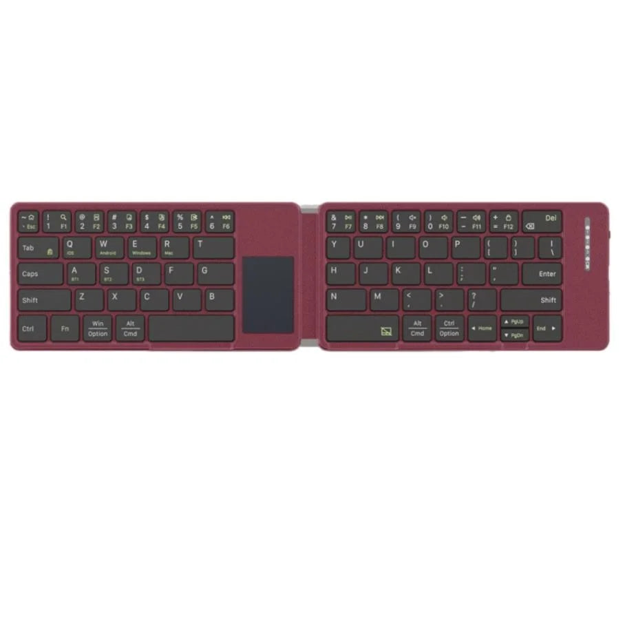 Wireless BT Folding Leather case Keyboard with Touchpad, Silent Keyboard, Portable Business Travel Keyboard for Laptop in Stock