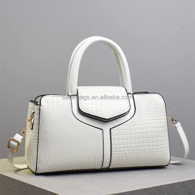 New Versatile Large Purses Fashionable Leather Crocodile Retro Simple Elegant and Elegant Women Handbags
