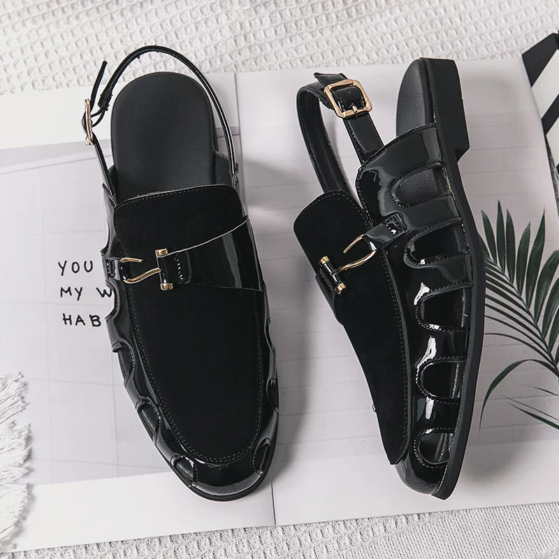 2025 New Arrivals Tassels Men's Leather Dress Shoes Soft Sole Sandals for Men Footwear Slip on Men Half Casual Shoes