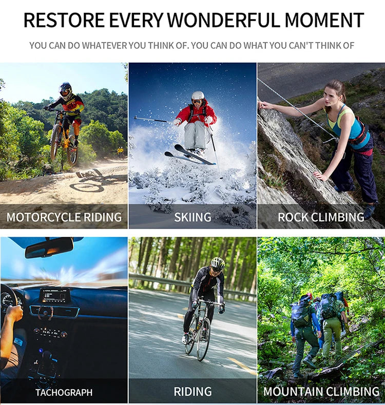 Factory Supply of 4k 60fpS Action Sports Camera High-definition Waterproof IP68 Camera Underwater Diving Camera with Flashlight