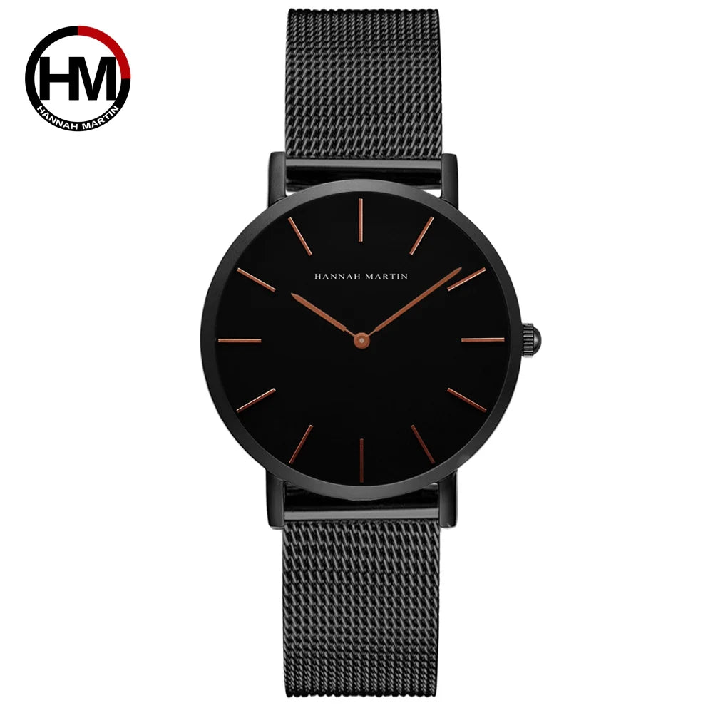 2024 Elegant Cheap Quartz Ladies Watch Classic Leather Strap Women's Watches Montre Femme Hannah martin Watch Women