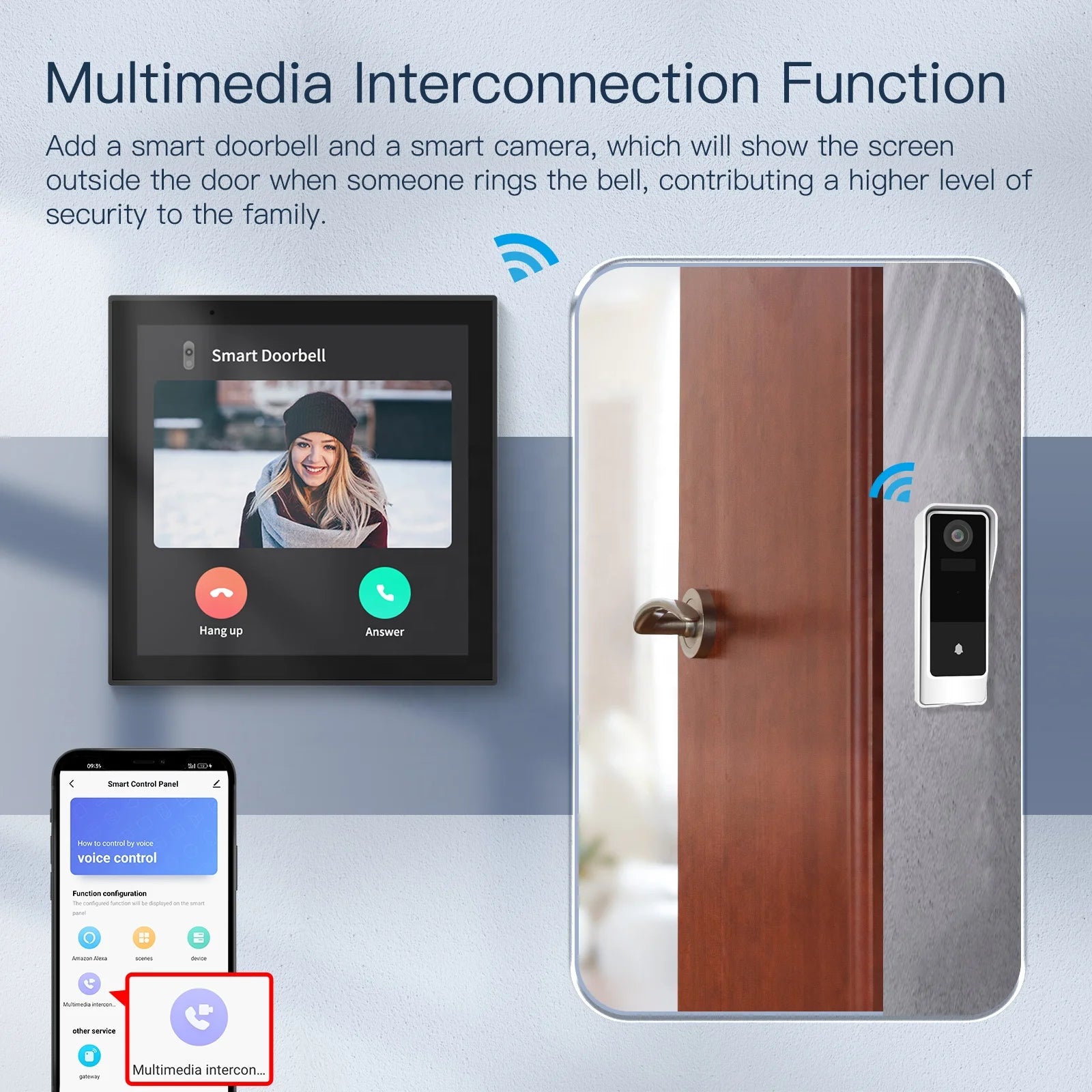 New Golden Security 4 Inch Zigbee Built-in Alexa Gateway Voice Control Smart Home Automation Control Panel Linux Gateway