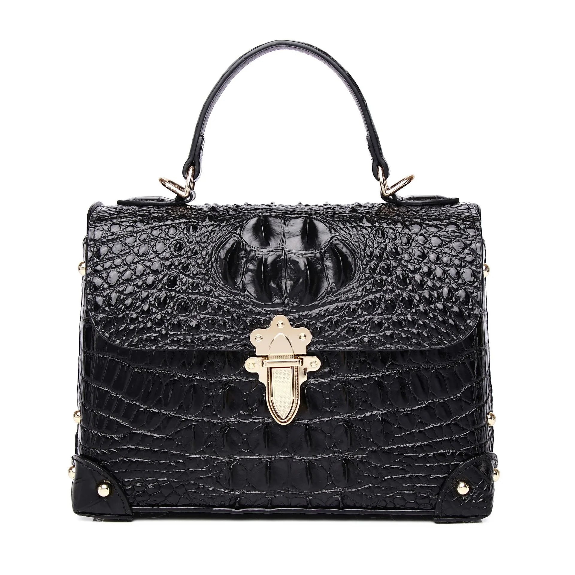New Superior Cowhide Genuine Leather Women Handbags Embossed Crocodile pattern Fashion Luxury Leather tote Bag for women