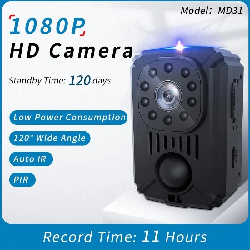 Action Mini Camera Photo DV Smart Camera PIR HD 1080P Recorder Battery Life 8H Back Clip Automatic Night Vision Camcorder MD31