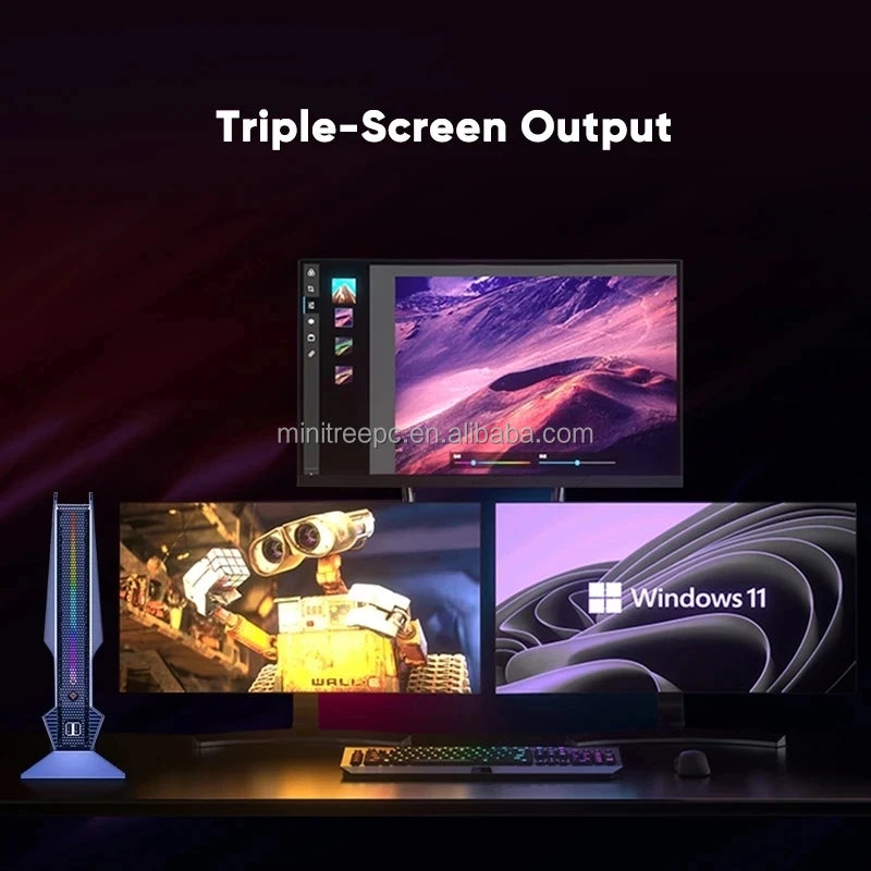 Office Gaming AI Mini PC Core I9 13900H I7 12700H RTX3050Ti Desktop Computer DDR4 SSD WIFI6 Win11 Gamer Mini PC 2xHD Triple 4K